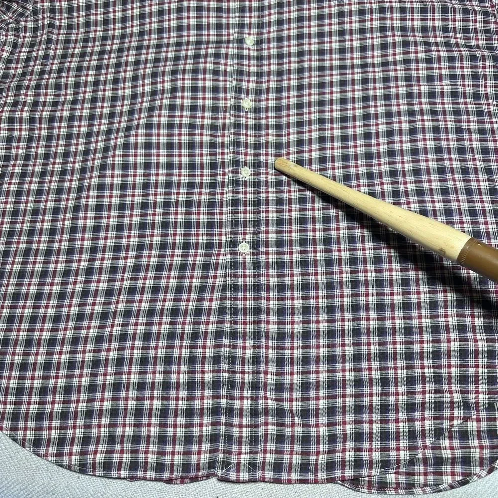 Ralph Lauren Red Plaid Button Down‎ Blake Cotton Shirt Men's Size Large
